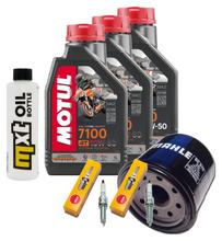 Kit d'inspection 3L 10W-50 + filtre à huile + 2 bougies pour Yamaha MT-07 689 / 700 ccm Année 2014 - 2015