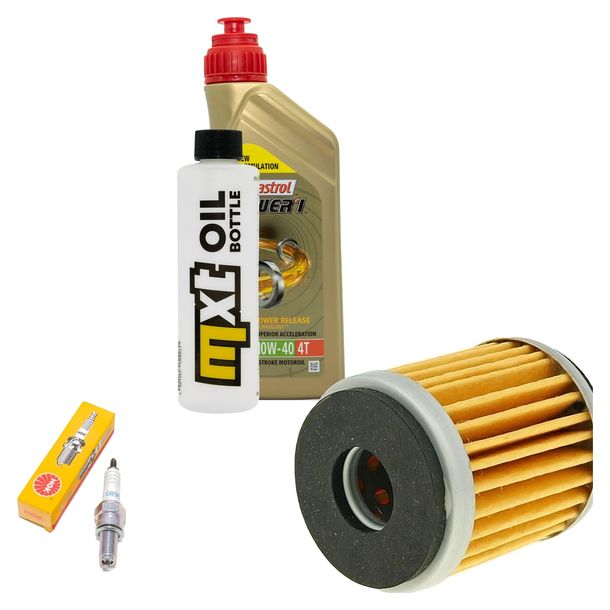 Inspektionspaket 1L 10W-40 + Ölfilter + 1x Zündkerze für Yamaha MT- ABS 125 ccm Bj. 2011 - 2013
