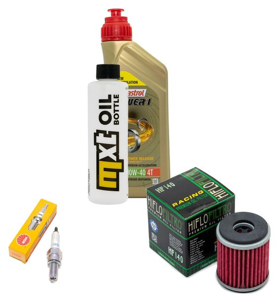 Paquete de inspección 1L 10W-40 + filtro de aceite + 1x bujía para Yamaha MT- ABS 125 ccm Año 2014
