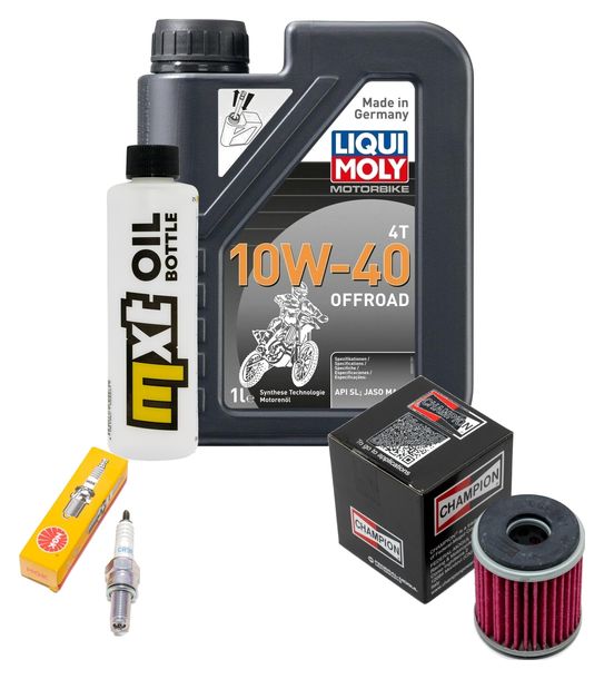 Inspection package 1L 10W-40 + oil filter + 1x spark plug for Yamaha MT- ABS 125 ccm Year 2015