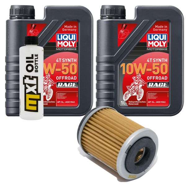 Inspektionspaket 2L 10W-50 + Ölfilter für Yamaha TW SR SE 125 ccm Bj. 1997 - 2003
