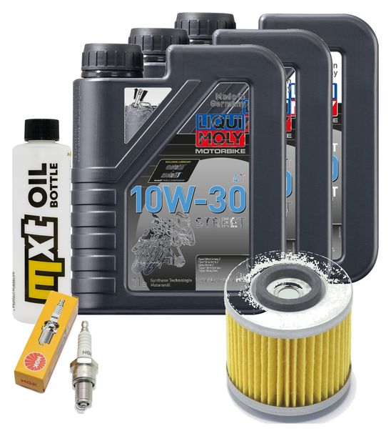 Inspection package 3L 10W-30 + oil filter + 1x spark plug for Yamaha SR 500 ccm Year 2000