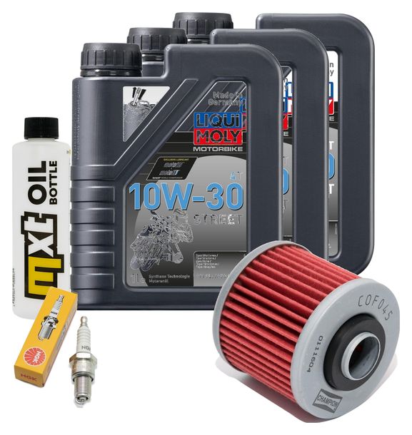 Inspektionspaket 3L 10W-30 + Ölfilter + 1x Zündkerze für Yamaha SR 500 ccm Bj. 2000