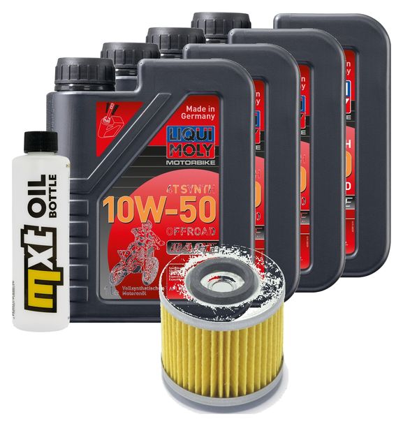 Inspektionspaket 4L 10W-50 + Ölfilter für Yamaha TRX TDM XVS Drag Star A Classic 850 - 1100 ccm Bj. 1995 - 2010