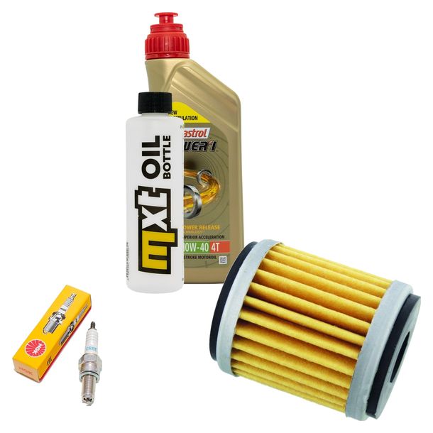 Inspektionspaket 1L 10W-40 + Ölfilter + 1x Zündkerze für Yamaha WR R X 125 ccm Bj. 2012 - 2014