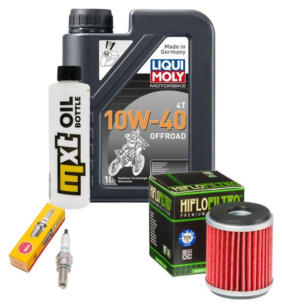 Inspektionspaket 1L 10W-40 + Ölfilter + 1x Zündkerze für Yamaha WR R X 125 ccm Bj. 2012 - 2014