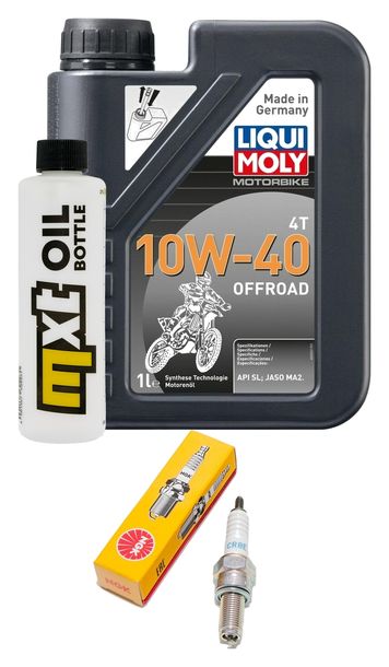 Inspektionspaket 1L 10W-40 + Ölfilter + 1x Zündkerze für Yamaha WR R X 125 ccm Bj. 2012 - 2014