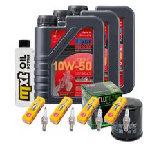 Pacchetto di ispezione 3L 10W-50 + filtro olio + 4x candela per Yamaha XJ S Diversion 600 ccm Anno 2000 - 2002