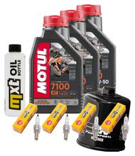 Pacchetto di ispezione 3L 10W-50 + filtro olio + 4x candela per Yamaha XJ S Diversion 600 ccm Anno 2000 - 2002