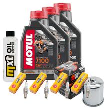 Inspektionspaket 3L 10W-50 + Ölfilter + 4x Zündkerze für Yamaha XJ S Diversion 600 ccm Bj. 2000 - 2002