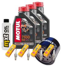 Pacchetto di ispezione 3L 10W-50 + filtro olio + 4x candela per Yamaha XJ S Diversion 600 ccm Anno 2000 - 2002