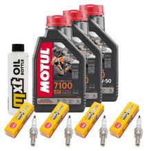 Pacchetto di ispezione 3L 10W-50 + filtro olio + 4x candela per Yamaha XJ S Diversion 600 ccm Anno 2000 - 2002