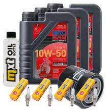 Kit d'inspection 3L 10W-50 + filtre à huile + 4x bougie pour Yamaha XJ S Diversion 600 ccm Année 2000 - 2002