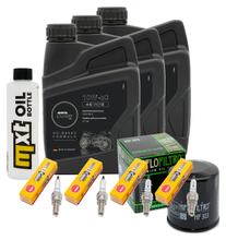 Pacchetto di ispezione 3L 10W-50 + filtro olio + 4x candela per Yamaha XJ S Diversion 600 ccm Anno 2000 - 2002