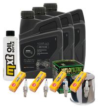 Inspektionspaket 3L 10W-50 + Ölfilter + 4x Zündkerze für Yamaha XJ S Diversion 600 ccm Bj. 2000 - 2002
