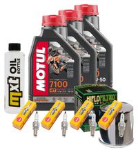Inspectiepakket 3L 10W-50 + Oliefilter + 4x Bougie voor Yamaha XJ S Diversion 600 ccm Bj. 2003