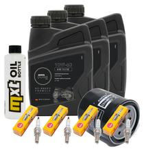 Kit d'inspection 3L 10W-50 + filtre à huile + 4x bougie pour Yamaha XJ S Diversion 600 ccm Année 2003