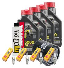 Inspektionspaket 4L 10W-40 + Ölfilter + 4x Zündkerze für Yamaha XJ S Diversion 900 ccm Bj. 2000 - 2002