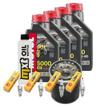 Inspektionspaket 4L 10W-40 + Ölfilter + 4x Zündkerze für Yamaha XJ S Diversion 900 ccm Bj. 2000 - 2002