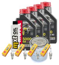 Inspektionspaket 4L 10W-40 + Ölfilter + 4x Zündkerze für Yamaha XJ S Diversion 900 ccm Bj. 2000 - 2002