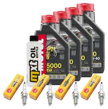 Inspection package 4L 10W-40 + oil filter + 4x spark plug for Yamaha XJ S Diversion 900 ccm Year 2000 - 2002