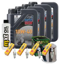 Paquete de inspección 4L 10W-40 + filtro de aceite + 4 bujías para Yamaha XJ S Diversion 900 ccm Año 2000 - 2002