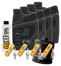 Paquete de inspección 4L 10W-40 + filtro de aceite + 4 bujías para Yamaha XJ S Diversion 900 ccm Año 2000 - 2002