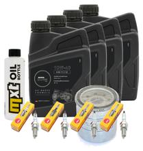 Paquete de inspección 4L 10W-40 + filtro de aceite + 4 bujías para Yamaha XJ S Diversion 900 ccm Año 2000 - 2002