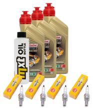 Inspektionspaket 3L 10W-50 + Ölfilter + 4x Zündkerze für Yamaha XJ6 Diversion ABS F 600 ccm Bj. 2012