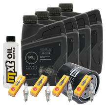 Paquete de inspección 4L 10W-40 + filtro de aceite + 4 bujías para Yamaha XJ S Diversion 900 ccm Año 2003