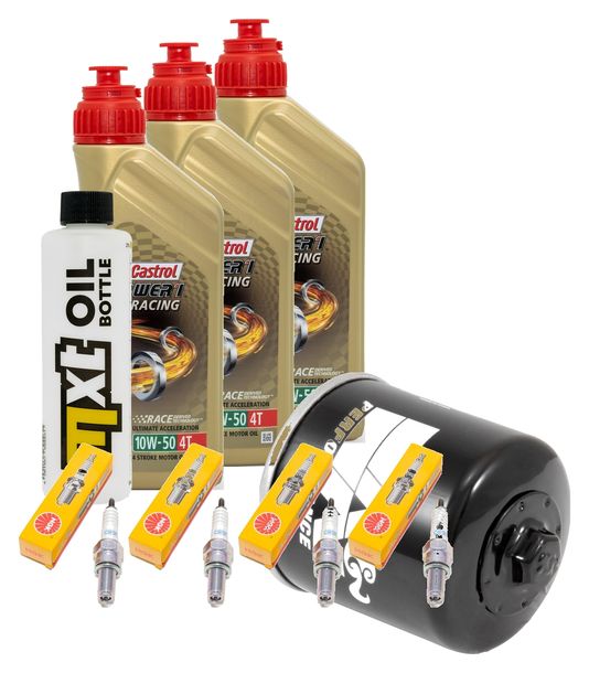 Inspection package 3L 10W-50 + oil filter + 4x spark plug for Yamaha XJ6 Diversion ABS F 600 ccm Year 2009 - 2015