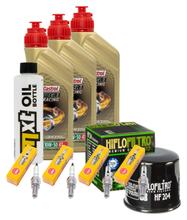Inspektionspaket 3L 10W-50 + Ölfilter + 4x Zündkerze für Yamaha XJ6 Diversion ABS F 600 ccm Bj. 2009 - 2015