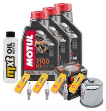 Inspection package 3L 10W-50 + oil filter + 4x spark plug for Yamaha XJ6 Diversion ABS F 600 ccm Year 2009 - 2015