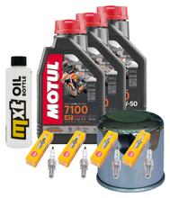Inspection package 3L 10W-50 + oil filter + 4x spark plug for Yamaha XJ6 Diversion ABS F 600 ccm Year 2009 - 2015