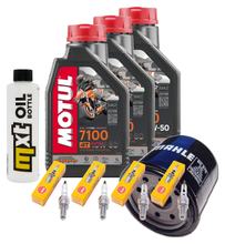 Inspektionspaket 3L 10W-50 + Ölfilter + 4x Zündkerze für Yamaha XJ6 Diversion ABS F 600 ccm Bj. 2009 - 2015