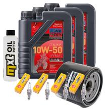 Paquete de inspección 3L 10W-50 + filtro de aceite + 4 bujías para Yamaha XJ6 Diversion ABS F 600 ccm Año 2009 - 2015