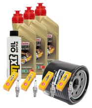 Inspektionspaket 3L 10W-50 + Ölfilter + 4x Zündkerze für Yamaha XJ6 Diversion ABS F 600 ccm Bj. 2009 - 2015
