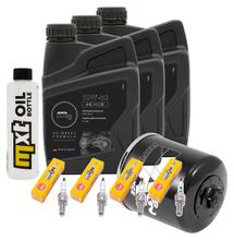 Pacchetto di ispezione 3L 10W-50 + filtro olio + 4x candela per Yamaha XJ6 Diversion ABS F 600 ccm Anno 2009 - 2015