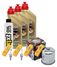 Inspektionspaket 3L 10W-50 + Ölfilter + 4x Zündkerze für Yamaha XJ6 Diversion ABS F 600 ccm Bj. 2009 - 2015