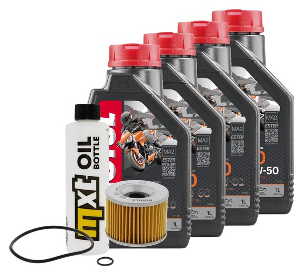 Inspektionspaket 4L 10W-50 + Ölfilter + 4x Zündkerze für Yamaha XJR 1300 ccm Bj. 2000 - 2015