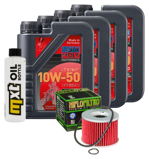 Inspektionspaket 4L 10W-50 + Ölfilter + 4x Zündkerze für Yamaha XJR 1300 ccm Bj. 2000 - 2015
