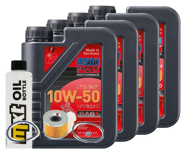 Inspektionspaket 4L 10W-50 + Ölfilter + 4x Zündkerze für Yamaha XJR 1300 ccm Bj. 2000 - 2015