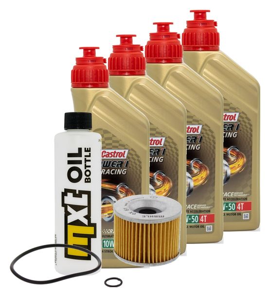 Inspektionspaket 4L 10W-50 + Ölfilter + 4x Zündkerze für Yamaha XJR 1300 ccm Bj. 2000 - 2015