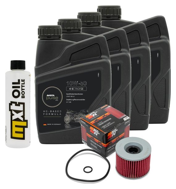 Inspektionspaket 4L 10W-50 + Ölfilter + 4x Zündkerze für Yamaha XJR 1300 ccm Bj. 2000 - 2015
