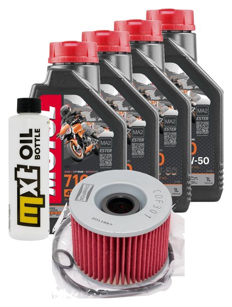 Inspektionspaket 4L 10W-50 + Ölfilter + 4x Zündkerze für Yamaha XJR 1300 ccm Bj. 2003 - 2014