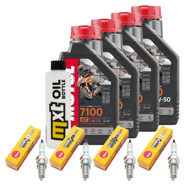 Inspektionspaket 4L 10W-50 + Ölfilter + 4x Zündkerze für Yamaha XJR 1300 ccm Bj. 2003 - 2014