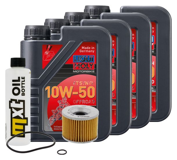 Inspektionspaket 4L 10W-50 + Ölfilter + 4x Zündkerze für Yamaha XJR 1300 ccm Bj. 2003 - 2014