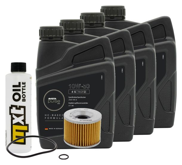 Inspektionspaket 4L 10W-50 + Ölfilter + 4x Zündkerze für Yamaha XJR 1300 ccm Bj. 2003 - 2014