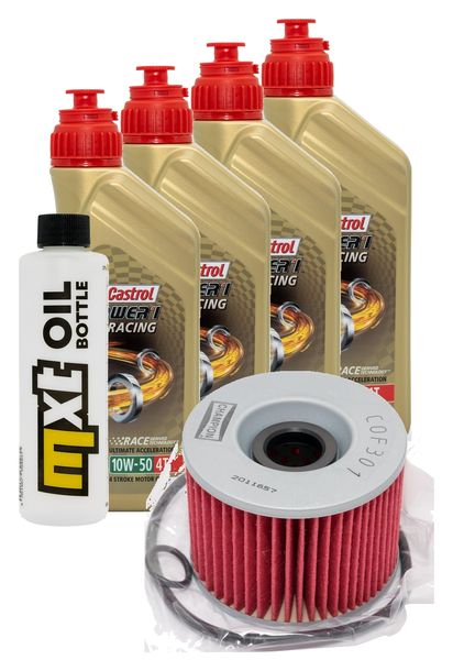 Inspektionspaket 4L 10W-50 + Ölfilter + 4x Zündkerze für Yamaha XJR 1300 ccm Bj. 2003 - 2014