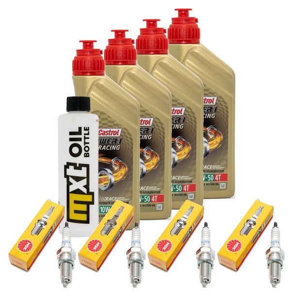 Inspektionspaket 4L 10W-50 + Ölfilter + 4x Zündkerze für Yamaha XJR 1300 ccm Bj. 2003 - 2014